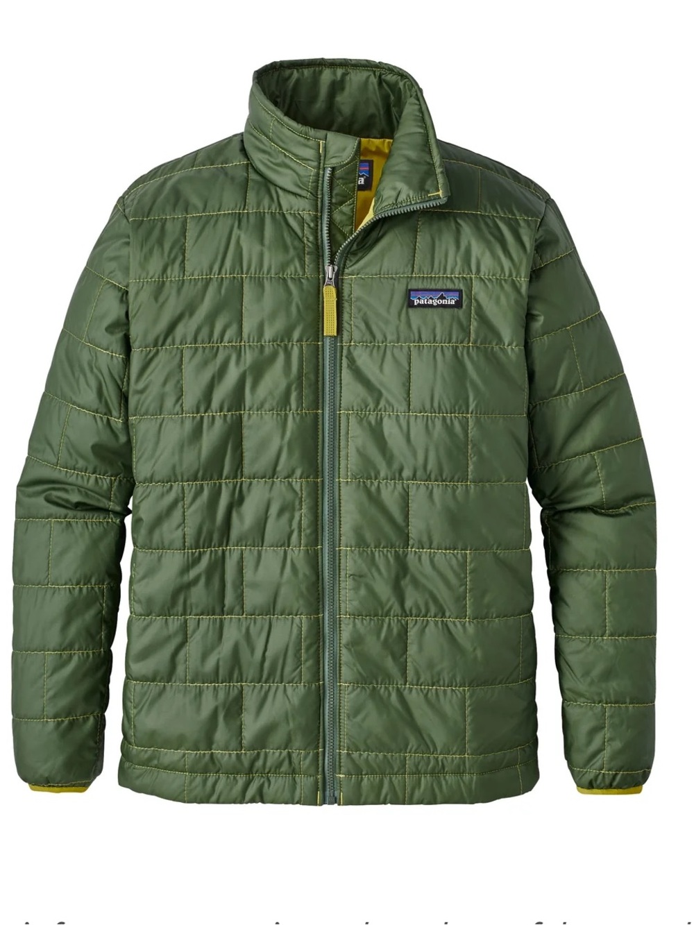 Patagonia Kids' Nano Puff Brick Quilt Jacket Girls XS Green
